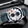 CURREN8324 Top Brand Men's Sport Watch Men Leather Chronograph Quartz Wristwatch Calendar Male Clock Relogio Masculino