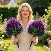 UV Resistant Artificial Spike Lavender Plants Fade Proof Plastic Faux Lavender Ground Stake Lifelike Realistic
