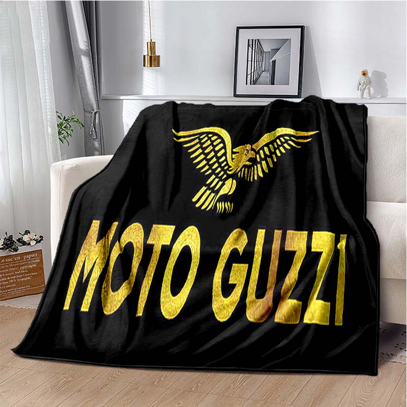 3D Retro Motorcycle G-Guzzi Flannel Printed Blanket Home Sofa Bed Warm Oversized Home Bedding Office Picnic Gift Soft Blanket