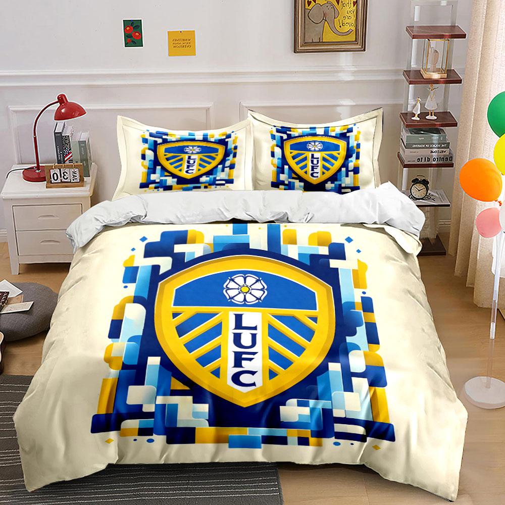 Leeds United crest pattern. Bedding sets Duvet cover sets Duvet covers Pillowcases(1*Duvet Cover 2*Pillowcases without duvet insert)