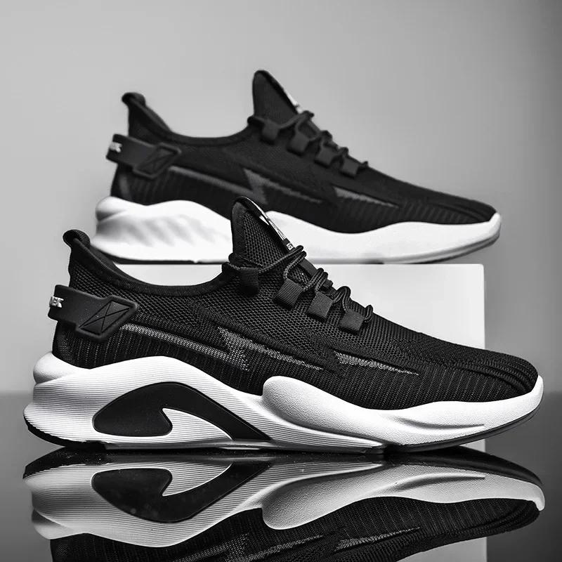 Fashion Men's Vulcanized Shoes 2024 Summer Feiyang Woven Men Shoes Breathable Lace Up Mesh Sneakers Outdoor  Brand Trendy