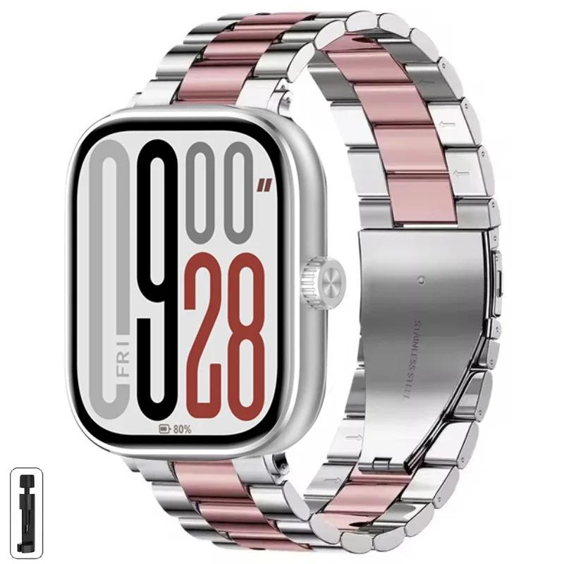 

Модний металевий ремінець для Redmi Watch 5/Redmi Watch 4 Регульований браслет з нержавіючої сталі для Xiaomi Mi Band 9 Pro/8 Pro Ремінець для зап ястя For Miband 9 Pro