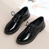 New Women Oxfords Women's Shoes Ladies Leather Female Pointed End Sewing Retro Comfortable Footwear Lolita Shoe Black 40
