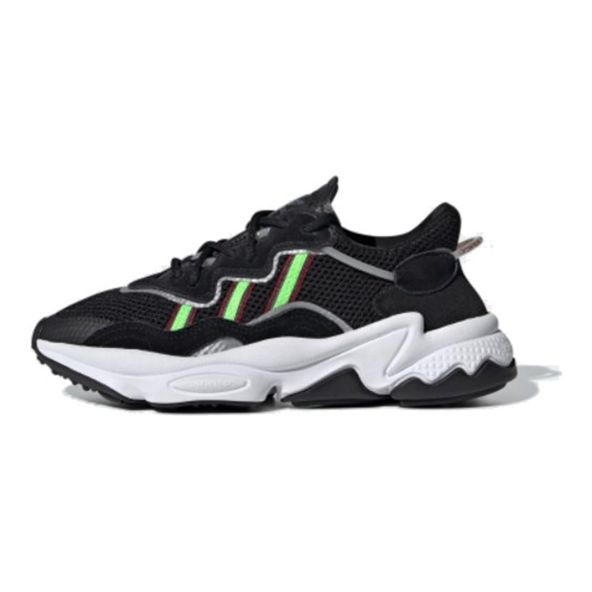 Adidas Ozweego J 'Black Solar Green' (Unisex) Core Black / Solar Green / Onix Kids' Casual Shoes EE7772