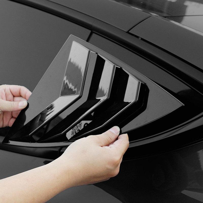 2pcs Car Rear Window Shutter Cover Trim Window Louver Side Vent Trim For Tesla Model 3 Model Y 2017-  Accessories
