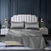Summer Satin Silk-like Bed Sheet Set (Flat Sheet + Fitted Sheet + Pillowcase) Solid Color Mattress Cover Twin Full Queen Size