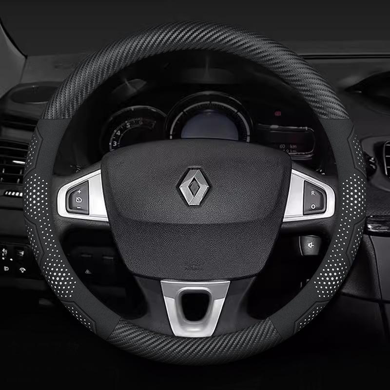 Für Renault Clio Megane 3 Scenic Laguna Logan Kadjar Kangoo Sandero CAPTUR DUSTER Karbonfaser Wildleder Auto Lenkradbezug