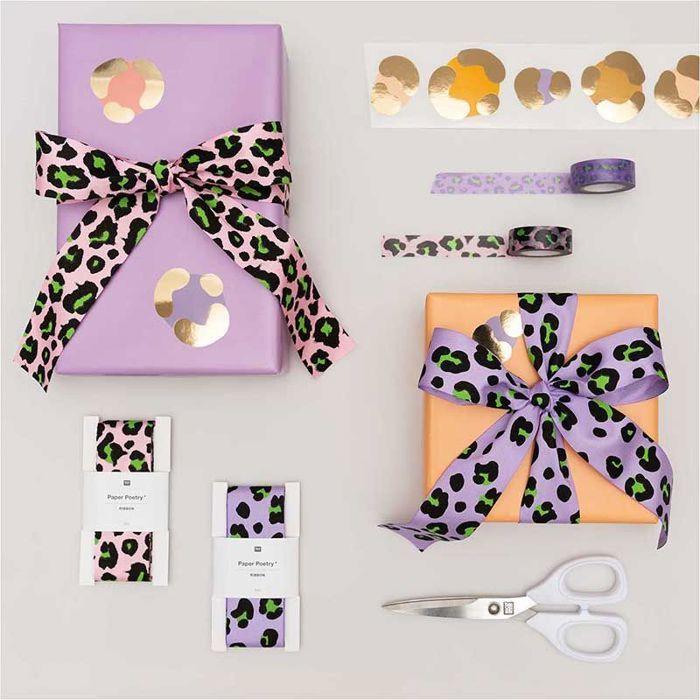 Ruban de taffetas Acid Leo Lilas - 3 m