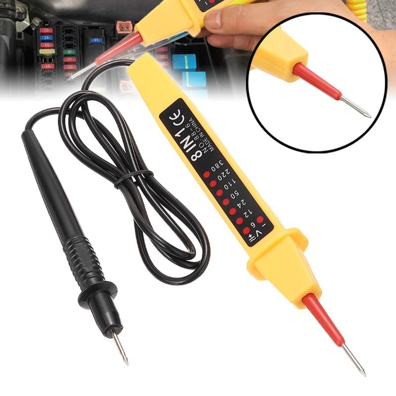 High Quality 8-In-1 Voltage Tester Auto Car Voltage Test Pen AC DC 6-380V Electrical Instruments Tester Detector
