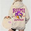 Women's KPop Demon Hunters Hoodie with Rumi Huntrx Graphic Character Perfect for Autumn Winter Casual Wear & Fan Merchandise