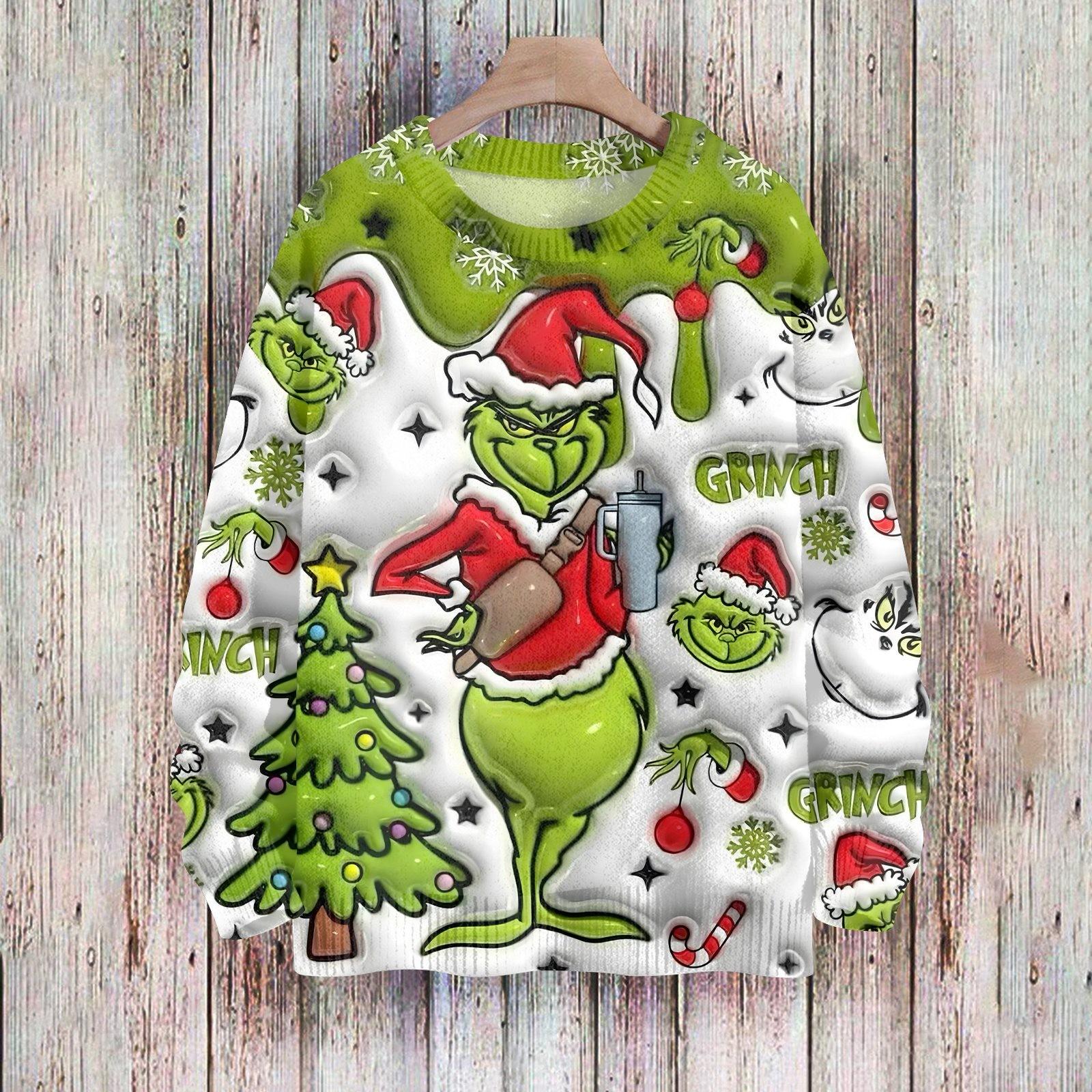 

Рождественские толстовки для женщин Вязаный свитер Милая рубашка Осенний свитер с круглым вырезом Топы M