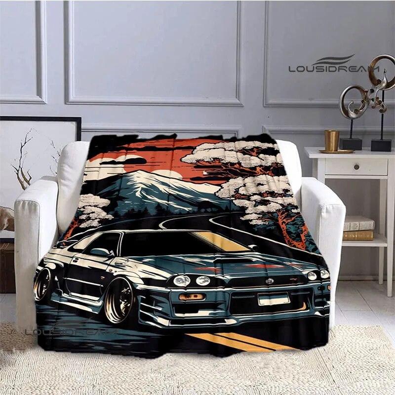 GTR Racing Retro Printed Blankets Warm Blanket Soft and Comfortable Home Travel Bed Blanket Picnic Blanket Birthday Gift