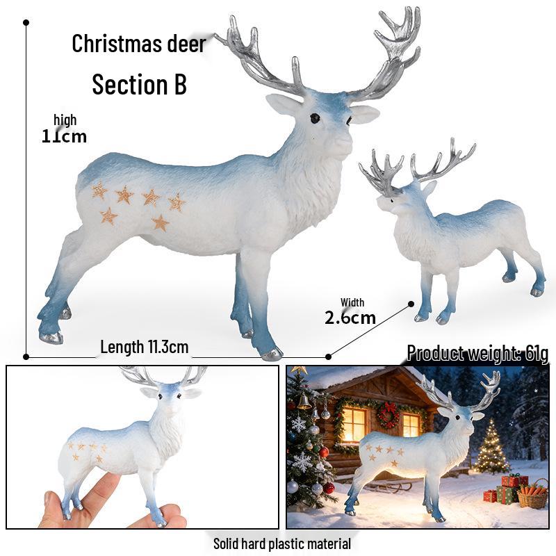 Cross-Border Christmas Wildlife Toy Set: White-tailed & Sika Deer Static Model