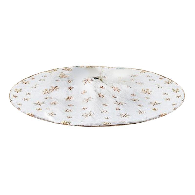 

BAAU 90Cm Christmas Tree Skirt Faux Fur Carpet Snowflake White Plush Mat For Home Xmas Tree New Year Decor Apron Ornament