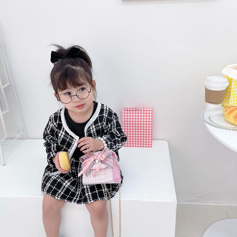Adorable Children's Bowknot Crossbody Bag Fashionable Floral Design For Girls