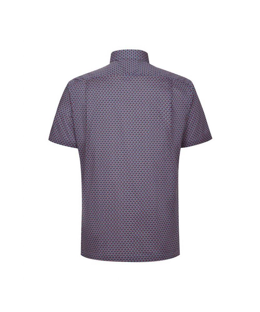 Dagseusyeocheu 100% Cotton Printed Short Sleeve Dress Shirt_Dls1Shds153R1
