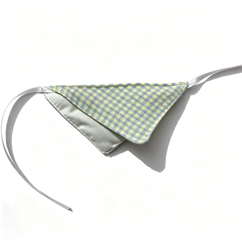 Baby Doll Triangle Scarf and Bib - Plaid/Solid Color Options