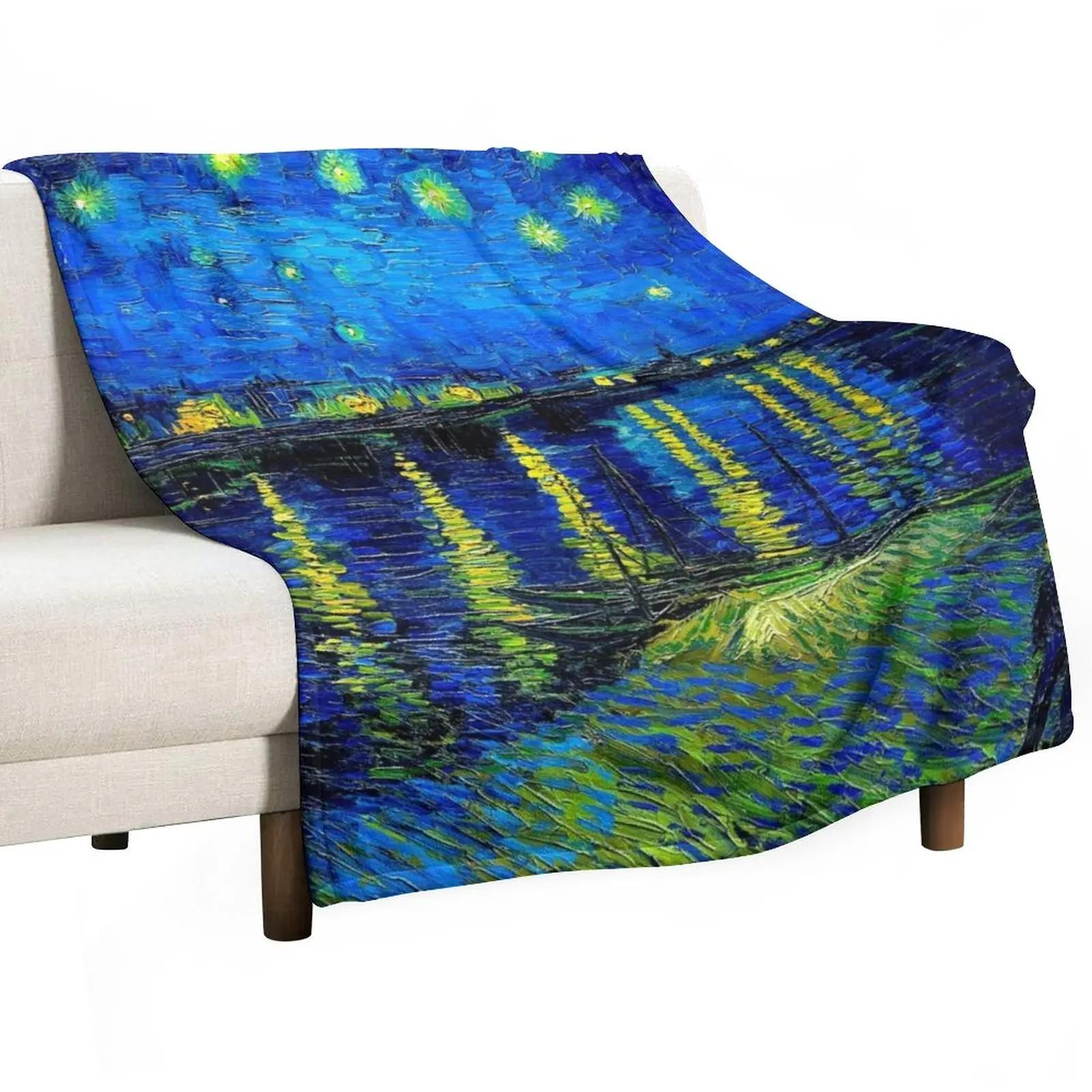 

Starry Night Over the Rhne by Vincent van Gogh Throw Blanket Designer Blankets Summer Blanket 30x40in