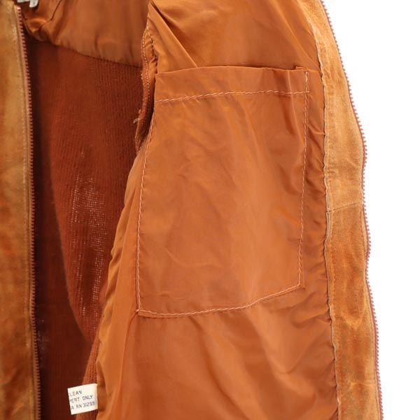 1166 COLLECTION 70s Knit switching cowhide vintage leather jacket M Brown Men's Used