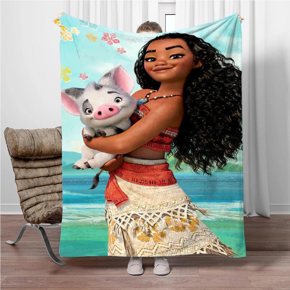 Disney Cartoon Moana Room Warming Decorative Flannel Thin Blanket.Office,Chair,for Sofa,Living room,Travel Picnic Blanket Gifts
