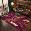 Personalisierter Kristall-Samt-Teppich der Queensland Maroons, Weicher Anti-Rutsch-Teppich mit individuellem Namens-Text für Wohnzimmer, Schlafzimmer