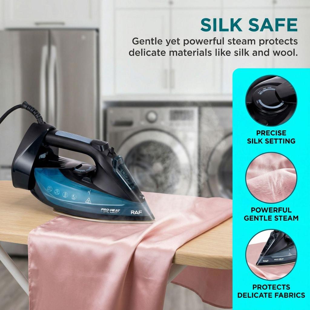 Cordless Handheld Steam Iron 2400W, Adjustable Temperature, Wireless Use