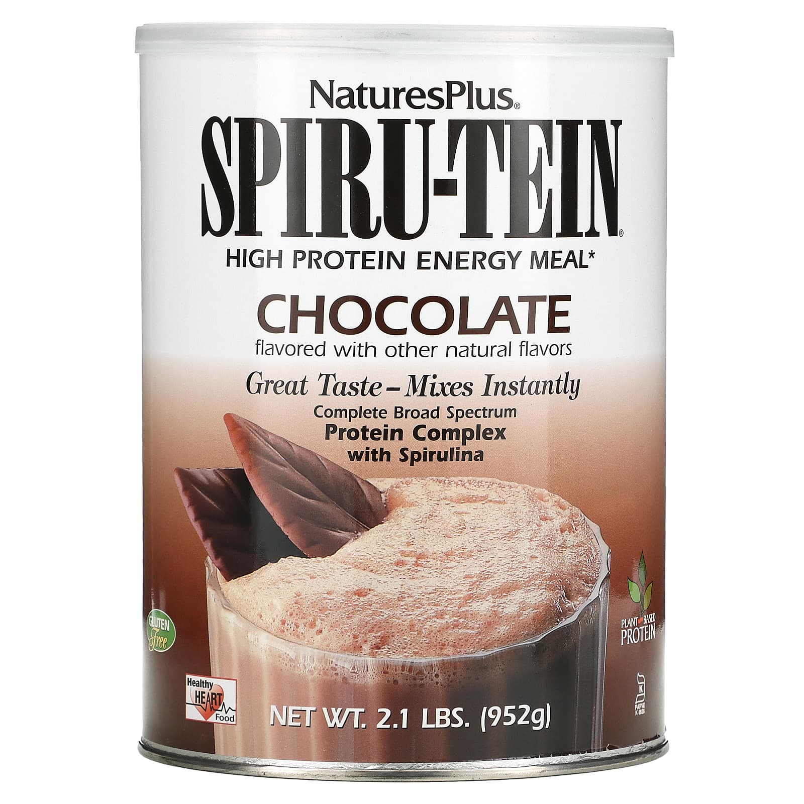 

NaturesPlus, Spiru-Tein, High Protein Energy Meal, Chocolate, 2.1 lbs. (952 g)