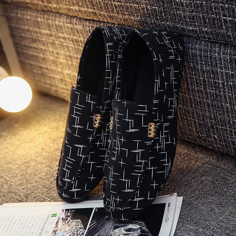 

Shoes for Men Fashion Canvas Breathable Flat Shoes Comfortable Outdoor Daily Driving Business Loafers Lightweight Formal Shoes 44 чёрный