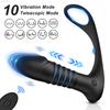 Thrusting Vibrating Anal Vibrator for Men Prostate Massager Cock Ring Anal Butt Plug G Spot Massager Male Sex Toys for Couples