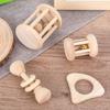 Montessori Baby's Rattle Molar Biteable Comfort Toy Wooden Newborn0-1Year-Old Baby Grip