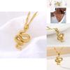 Elegant Gold And Silver Alloy Snake Pendant Necklace For Women Fashion Accessory