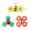 Set of 3 Cute Cartoon Spinning Pinwheels Stress Relief Finger Stackable Pool Spinning Toys Suction Cup - Fans, Toys, Cups, (Insect Spinners)