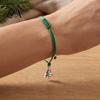 Stackable Minimalist Wrist Accessories Christmas Braided String Bracelet, Adjustable Handmade Bracelet with Metal Rope Tree/Snowflake/Elk Charm,