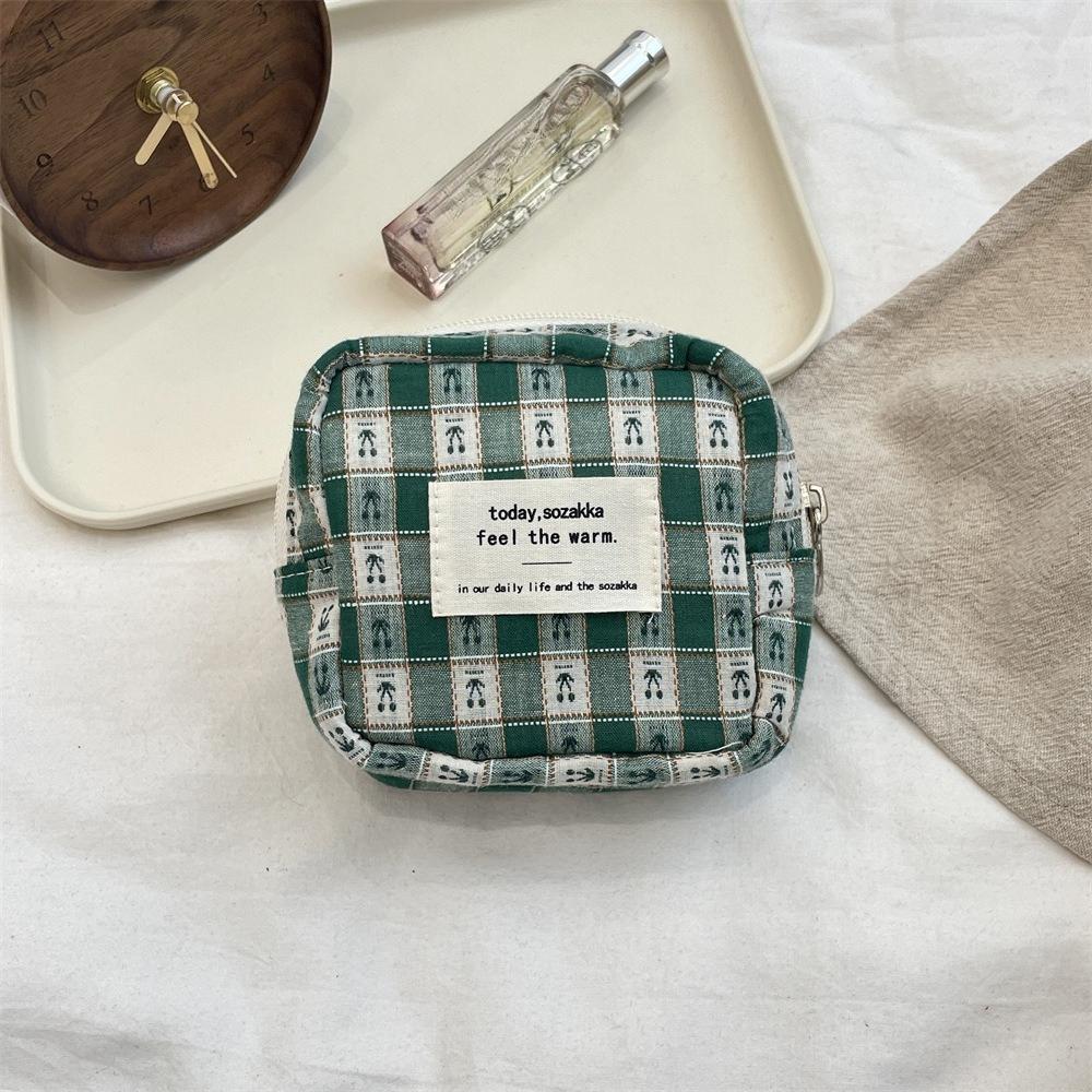 Plaid Cosmetic Bag for Women Christmas Gift Travel Makeup Organizer Portable Storage Pouch Autumn Winter New Style