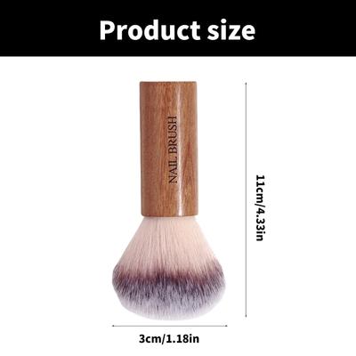 Pinceau Dépoussiérant Nail Art avec Poils Doux pour Usage Professionnel et Domestique Ongles Acryliques avec Manche en Bois Ergonomique