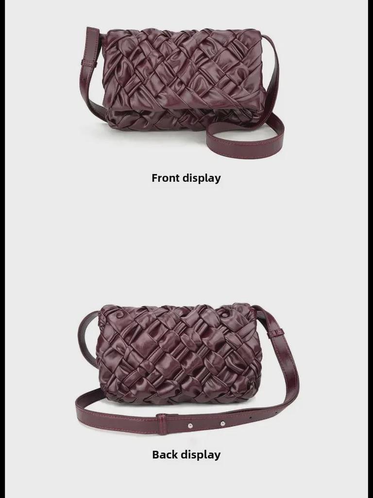 Modetrend 2024: BV Waxleer Sjaal Crossbody Tas met Geplooide Afwerking