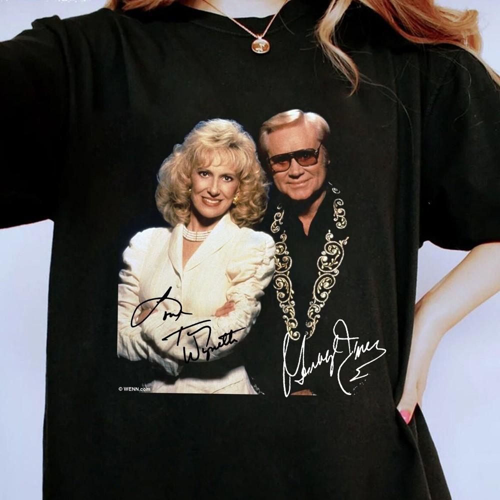 Hot George Jones Tammy Wynette Singned Cotton Unisex All Size T-Shirt Unisex T-Shirt XXL