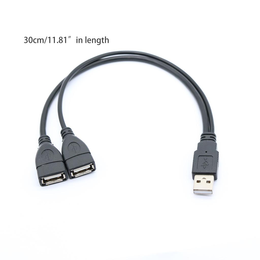 High Efficicency Data Transmission Cable 30cm Length USB Splitter Y Cable for Computer Laptop Digtal Products