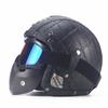 Men Women Artificial Leather Motorcycle Cycling  Helmet Vintage Personality 3/4 Full Helmet Suitable For Mountain Bike Motorcycle Atv Off-road