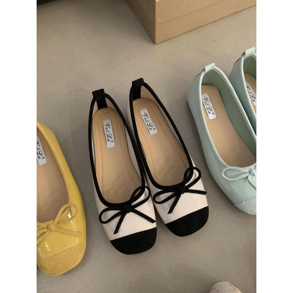 Flat-bottomed small fragrant single shoes women's shoes 2025 new spring and autumn red ballet French gentle evening shoes
