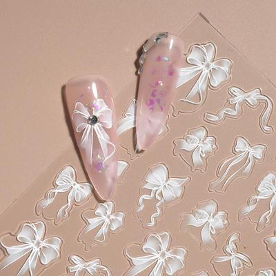 Redanco Pegatinas para Uñas con Lazo en Relieve 5D - He-1167