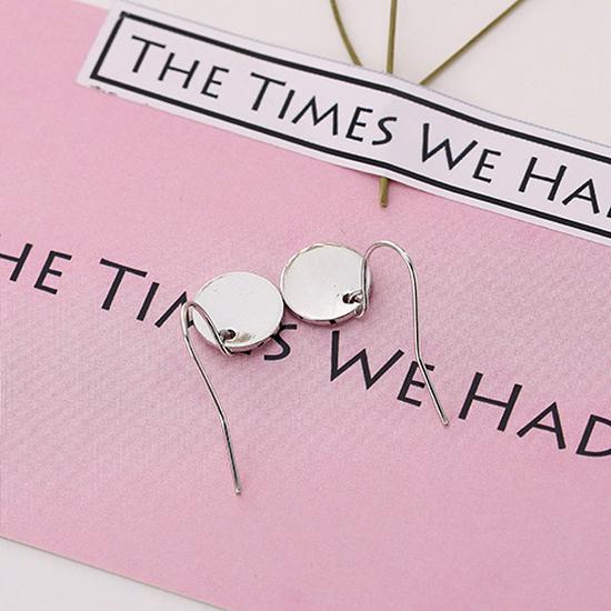E799 Minimalist Geometric Metal Mini Disc Round Earrings for Women