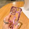 Classic Cartoon Sweet Cool Girl Pink Panther Transparent Mobile Phone Case iPhone16Promax Four-corner Airbag Anti-drop Case
