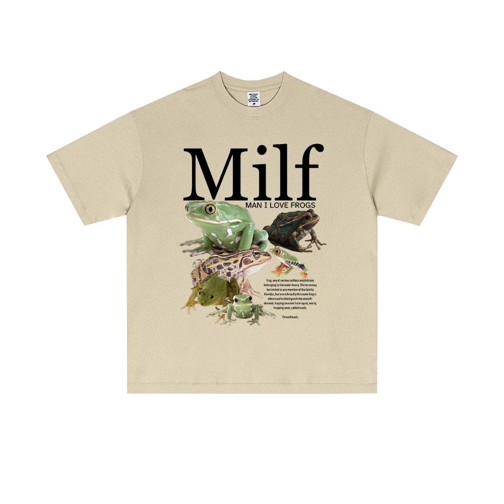 

MILF Mens I Love Frog Funny Frog Amphibious Couple Maze Tshirt 2026 Summer Mens Casual Cotton Retro Extra Large Tshirt S