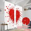 2pcs,2D Plane Printing Light Filtering Curtains Red Heart Explosion Versatile Durable Polyester (without Rod) All Seasons Use
