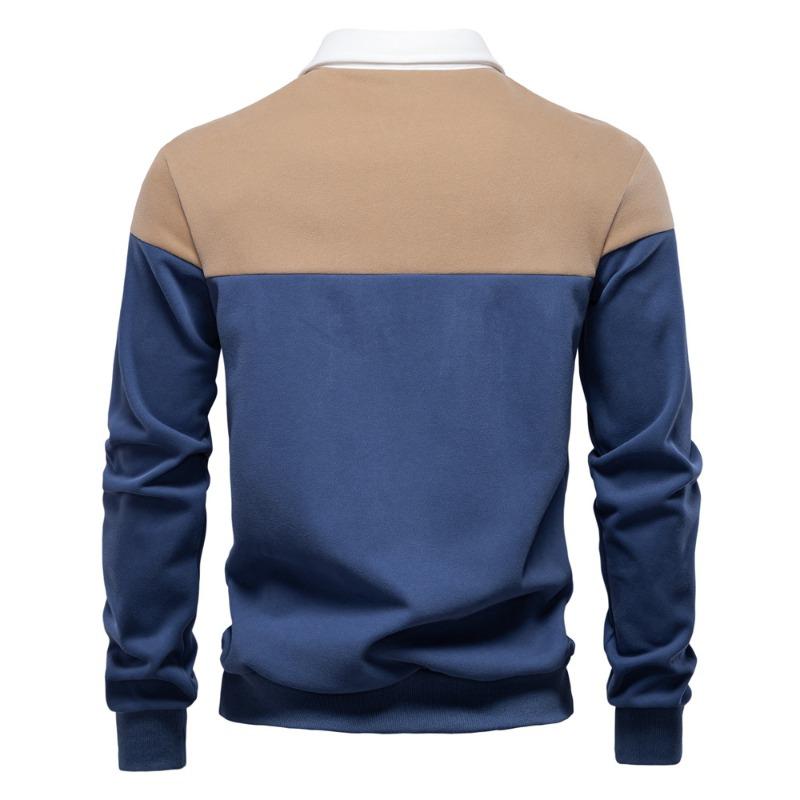 Men’s Euro Fit Long Sleeve Polo Collar Sweatshirt