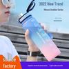 1L Frosted Gradient Flip-Top Sports Water Bottle - Tritan, High Temp Resistant, Three Colors, Large Capacity, Outdoor Use