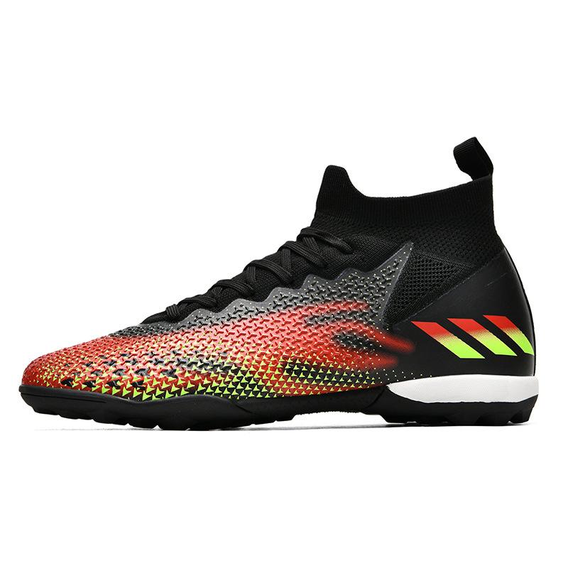 Football shoes men's high spikes seamless flying woven broken nails men's and women's training competition sports shoes