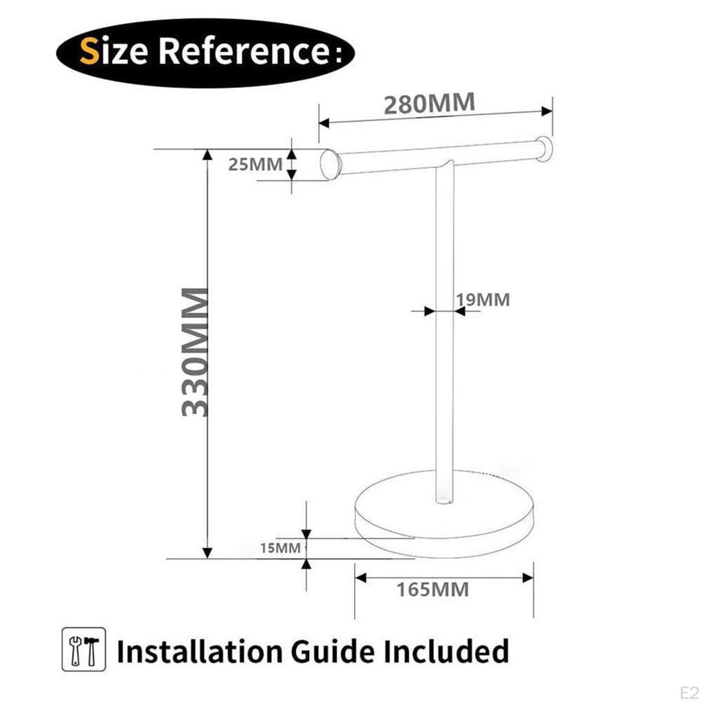Stainless Jewelry Brushed Accessories Towel Holder Stand Rack Bath for Vanity Countertop