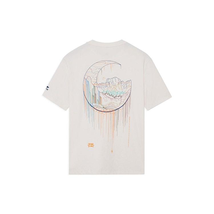 Li-Ning SS22 Logo Printing Loose Round Neck Short Sleeve Couple Style  White  Men s AHSS151-1 L